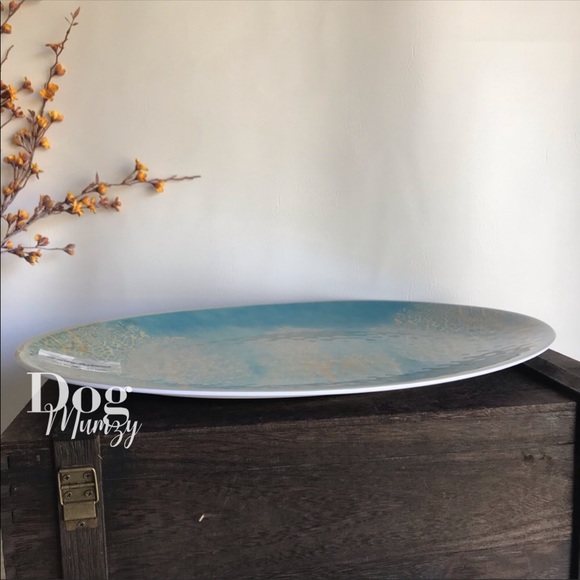 Tommy Bahama Glittery Pebble Sea Coral Platter - Picture 2 of 6